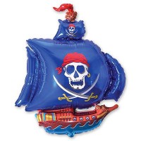 Шар фигура Корабль пиратский синий