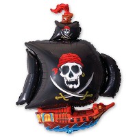 Шар фигура Корабль пиратский черный