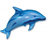 Шар (37''/94 см) Фигура, Дельфин фигурный, Синий