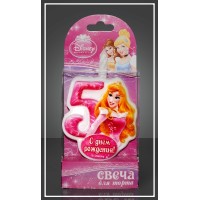 Свеча-цифра для торта 5 Disney "Принцесса Аврора"
