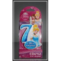 Свеча-цифра для торта 7 Disney "Принцесса Золушка"